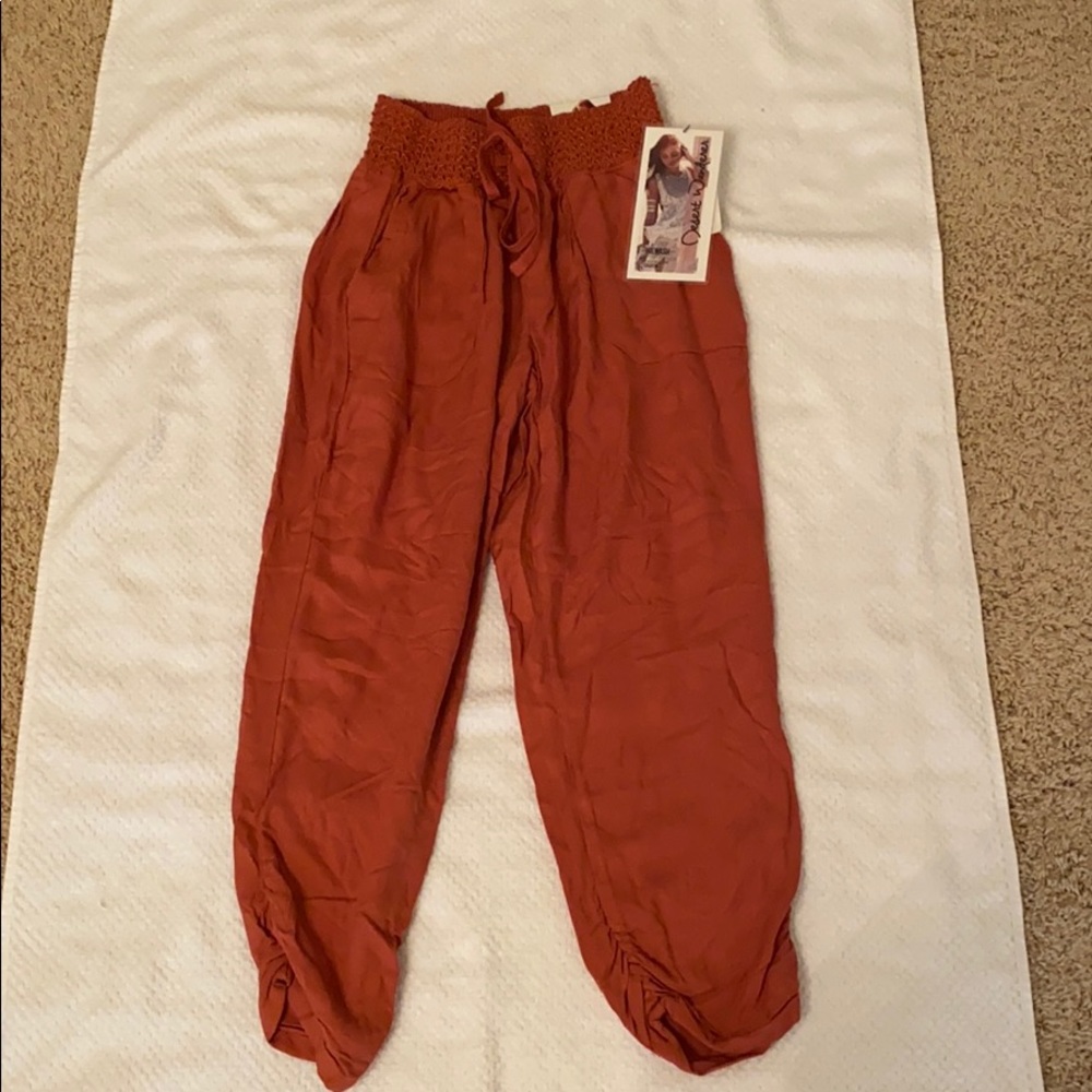 NWT Boho Burnt Orange Loose Fit Crop Pants